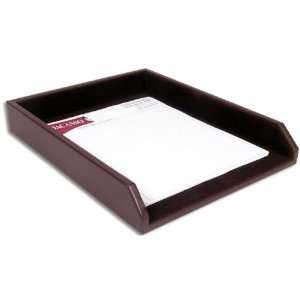  Chocolate Brown Leather Letter Tray