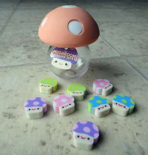 Kawaii Cute Mushroom Erasers Collectable Iwako Like Pink  