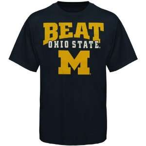 Michigan Wolverines Navy Blue Beat Ohio State Rivalry T shirt  