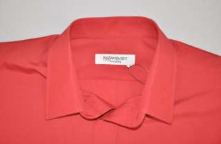 Authentic $450 Yves Saint Laurent Red Dress Shirt US 17 EU 43  