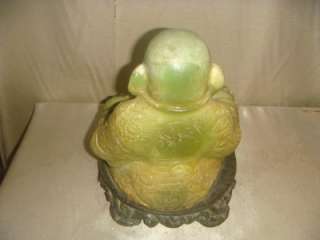 Large Jade Green Resin Buddha  