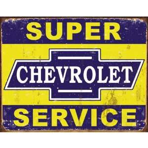 com Desperate Enterprises Super Chevy Service Collectible Metal Sign 