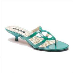  Winters Thong Sandal in Teal Patent 