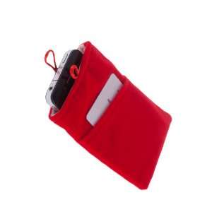 Here® Premium Rich Red Micro Fiber Plush Sock Cover with Card Pocket 