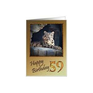  Age 59, a snow leopard birthday card Card Toys & Games