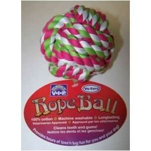  Vo Toys Cotton Rope Chew Ball 4.5in Dog Toy Assorted 