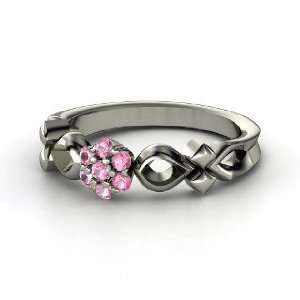  Corsage Ring, Platinum Ring with Pink Tourmaline Jewelry