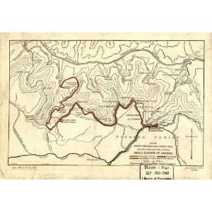  1915 Map of Hermit Rim Road and Hermit Trail, AZ