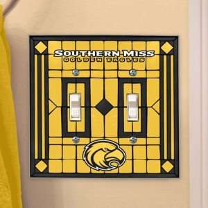  Southern Miss Art Glass Lightswitch Cover (Double) Sports 