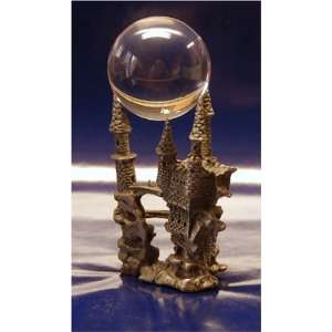  Pewter Castle Crystal Ball Stand 