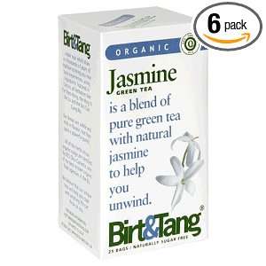 Birt&Tang Organic Jasmine Tea, Naturally Sugar Free, Tea Bags, 25 