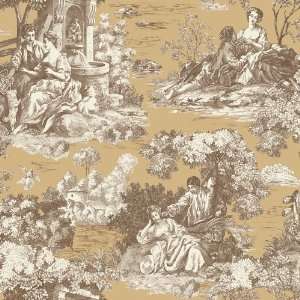   By Color Brown Romantic Toile Wallpaper BC1581004