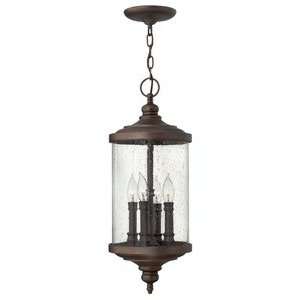   Hanging Lantern, Victorian Bronze Finish with Clear Seedy Glass Home