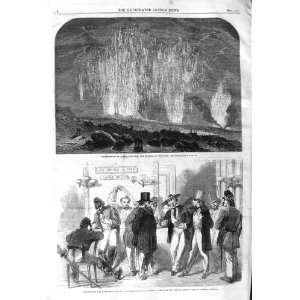  1862 ERUPTION MOUNT VESUVIUS VOLCANO MASON AMERICA BAR 
