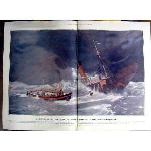  1922 MOTOR LIFEBOAT SHIP RESCUE CHINESE ART PARTRIDGES 