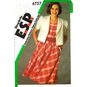 Simplicity 6757 Sewing Pattern Misses Pullover Dress & Jacket Size 10 