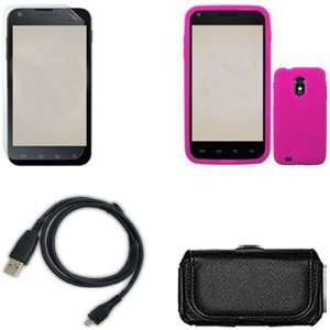 iFase Brand Samsung Epic Touch 4G D710 Combo Solid Hot Pink Silicone 