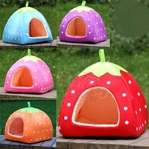   Strawbelly PLUSH PET Dog Cat Puppy TENT HOUSE Bed 5 color S/M/L  