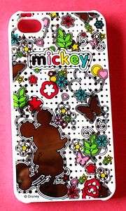   4S DISNEY MICKEY MOUSE FLOWER BUTTERFLY HEART HARD CASE COVER  