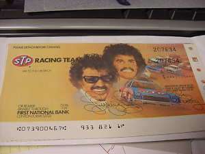 Richard Petty / Kyle Petty STP Rebate check 1980  