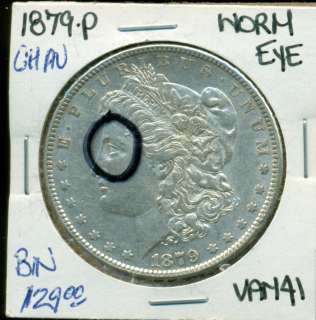 1879 P Morgan Silver Dollar WORM EYE VAM 41   COICE AU  