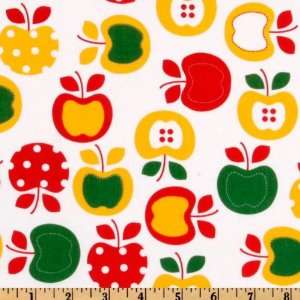 44 Wide Metro Market Apples White Fabric By The Yard 