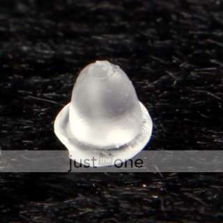 100Pcs Soft Clear Rubber Earring back Stoppers Plugs  