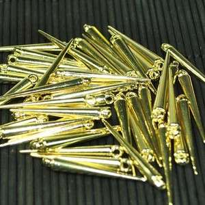 100PCS Gold Basketball Wives Spikes Charms Pendants Beads 4x34MM 