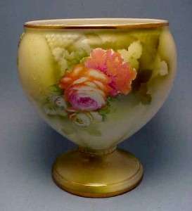 ANTIQUE MELON VASE PINK ROSE ENGLISH NIPPON DC WARE ENGLAND FOOTED 