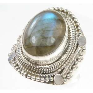   Sterling Silver NATURAL LABRADORITE Ring, Size 8.25, 10.22g Jewelry