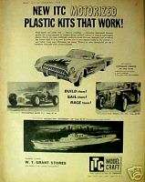 1959 Model Craft Ideal Toy Motorized Model Kits Car~Ship ~ITC~ AD 