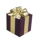 GKI/Bethlehem Lighting 18 Collapsible Purple Gift Box With Gold Bow 