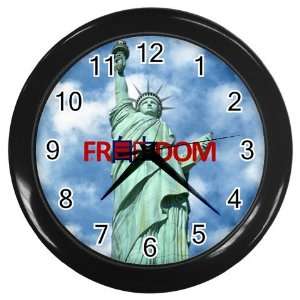    Chinese Freedom Statue of Liberty Black Wall Clock