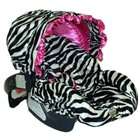 Baby Bella Maya Infant Car Seat Cover Zoe Zebra with Ruffle Canopy