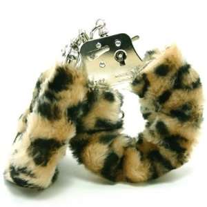 Bundle Love Cuffs Plush Leopard and 2 pack of Pink Silicone Lubricant 