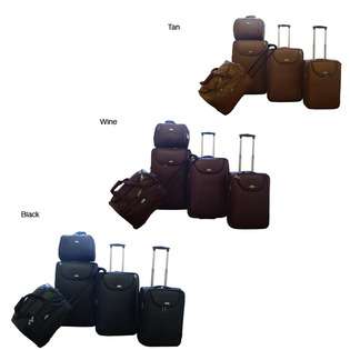  American Flyer Basket Weave 5 piece Luggage Set at  