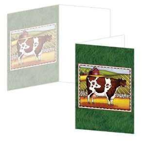  ECOeverywhere Cow Patch Boxed Card Set, 12 Cards and 