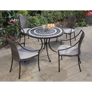   Styles Delmar Table 5 Piece Dining Set with Slope Arm Chairs in Black