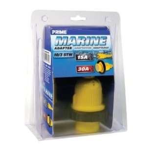   Marine Adapter, 15 Amp Plug and 30 Amp Twist To Lock Connector, Yellow