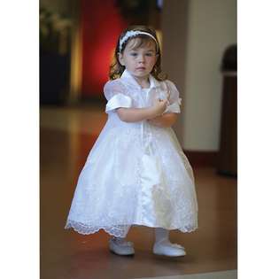 Angels Garment White Dress Size 12 Month Baby Girl Satin Organza 