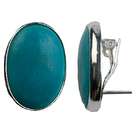 Valerio888 Genuine Turquoise and Sterling Silver Large Earrings