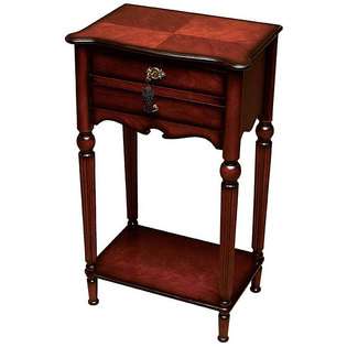  Antique Cherry Finish 2 drawer Accent Table 