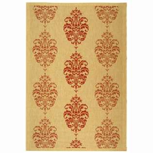 Rugs USA Indoor Outdoor Area Rugs Country Floral 5ft Round Beige Red 