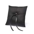 The Knot Colored Silk Ring Pillow   Black