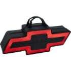 GoBoxes Logo Style Canvas Chevy Bowtie   Black with Red Border
