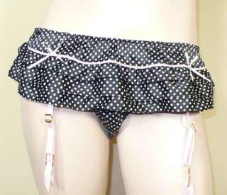 New Victorias Secret Polka Dot Thong Skirt Garters M  
