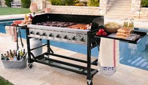 New Huge Commercial Gas Event Grill 8 Burner Propane Rolling Steel 