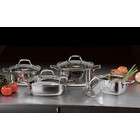 Concord 8pc Square Concord Stainless Steel Cookware Set w/ Lids