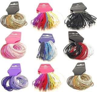   Thin Coloured Hair Elastics Bobbles Hair Bands Accessories  