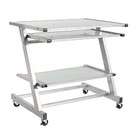   Trade Zaki Wide Computer Cart with Adjustable tempered glass shelves